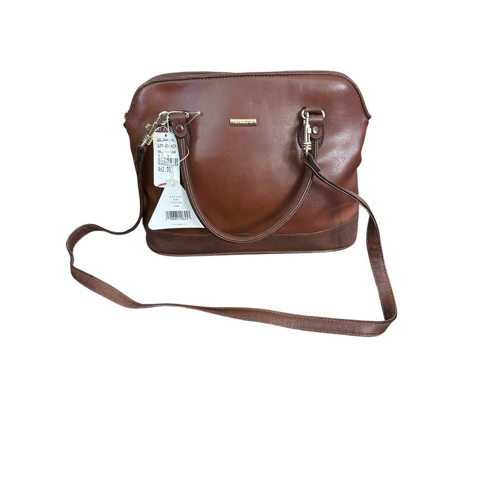 Vintage Liz Claiborne Brown Dome Satchel Crossbody Bag NWT